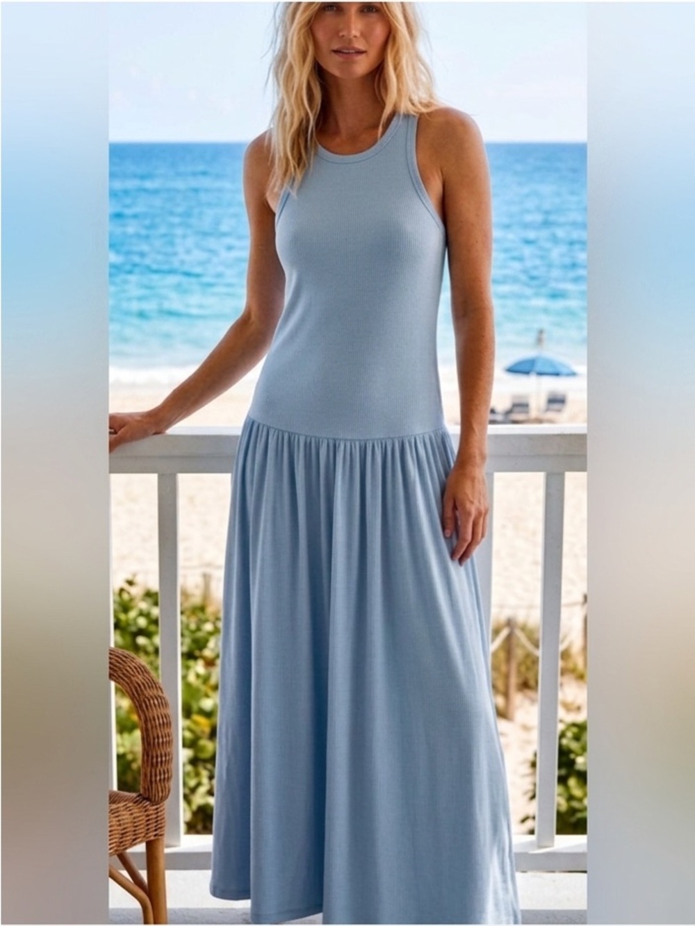 Universal Thread Sleeveless Sky Blue Maxi Dress
